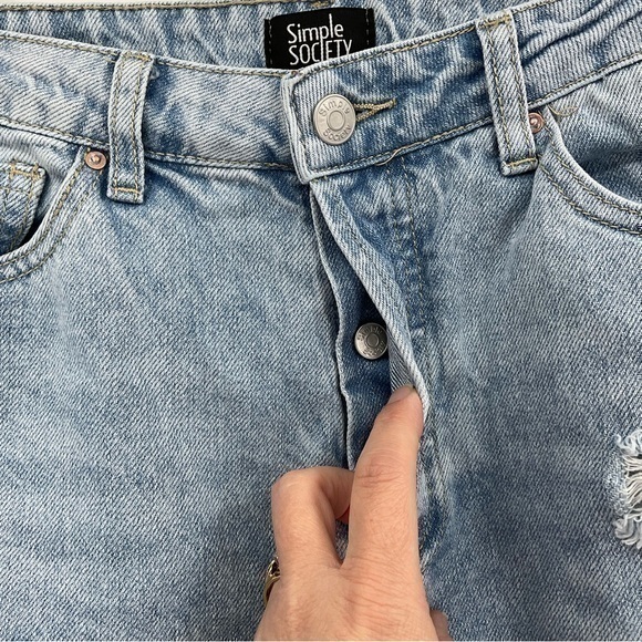 Simple Society Woman’s Super High Rise Baggy Blue Jeans Size 9/29 F4 - Picture 7 of 9